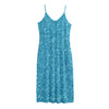 Ocean Blue (NOT Real) Glitter Print Jersey Midi Cami Dress