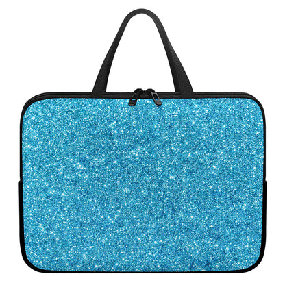 Ocean Blue (NOT Real) Glitter Print Laptop Sleeve With Handle