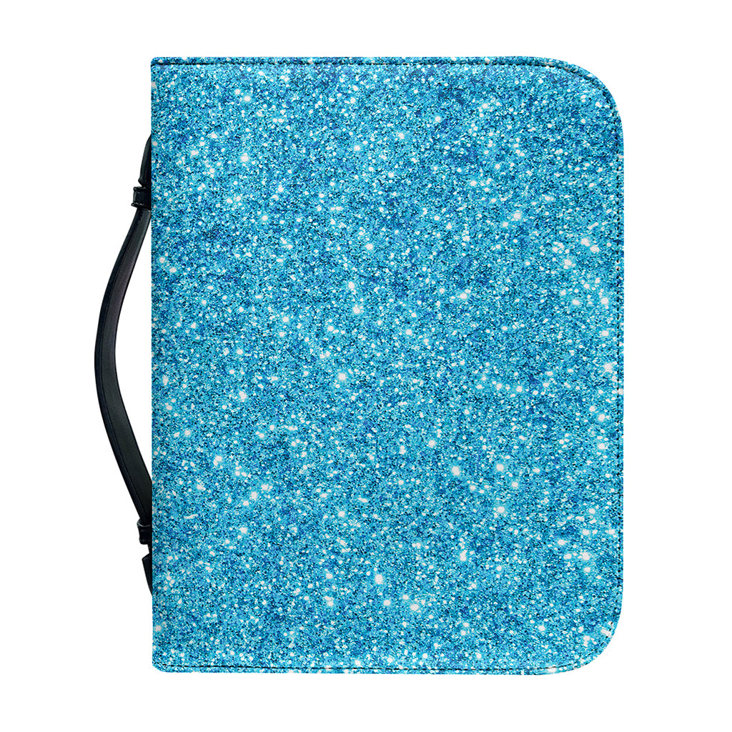 Ocean Blue (NOT Real) Glitter Print Leather Bible Cover