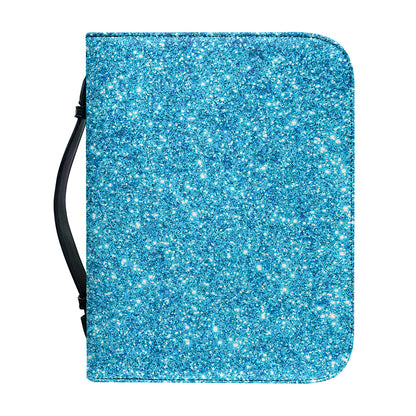 Ocean Blue (NOT Real) Glitter Print Leather Bible Cover