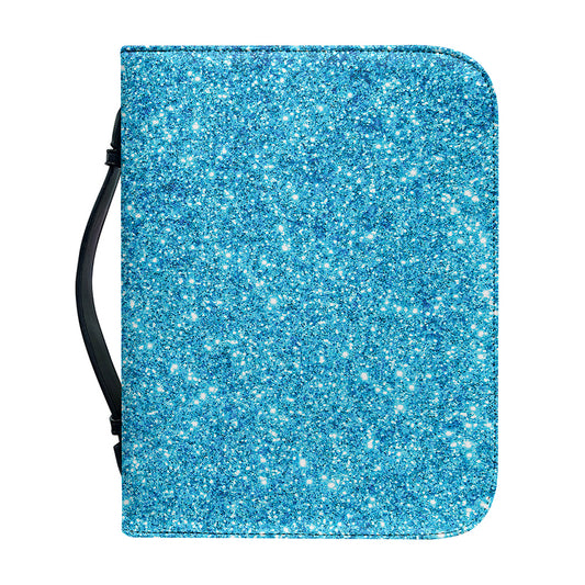 Ocean Blue (NOT Real) Glitter Print Leather Bible Cover