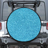 Ocean Blue (NOT Real) Glitter Print Leather Spare Tire Cover