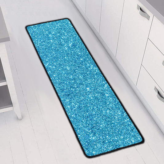 Ocean Blue (NOT Real) Glitter Print Long Kitchen Mat