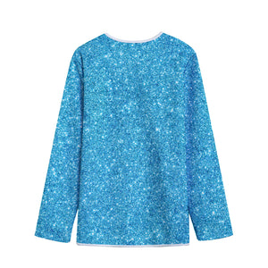 Ocean Blue (NOT Real) Glitter Print Long Sleeve Short Coat