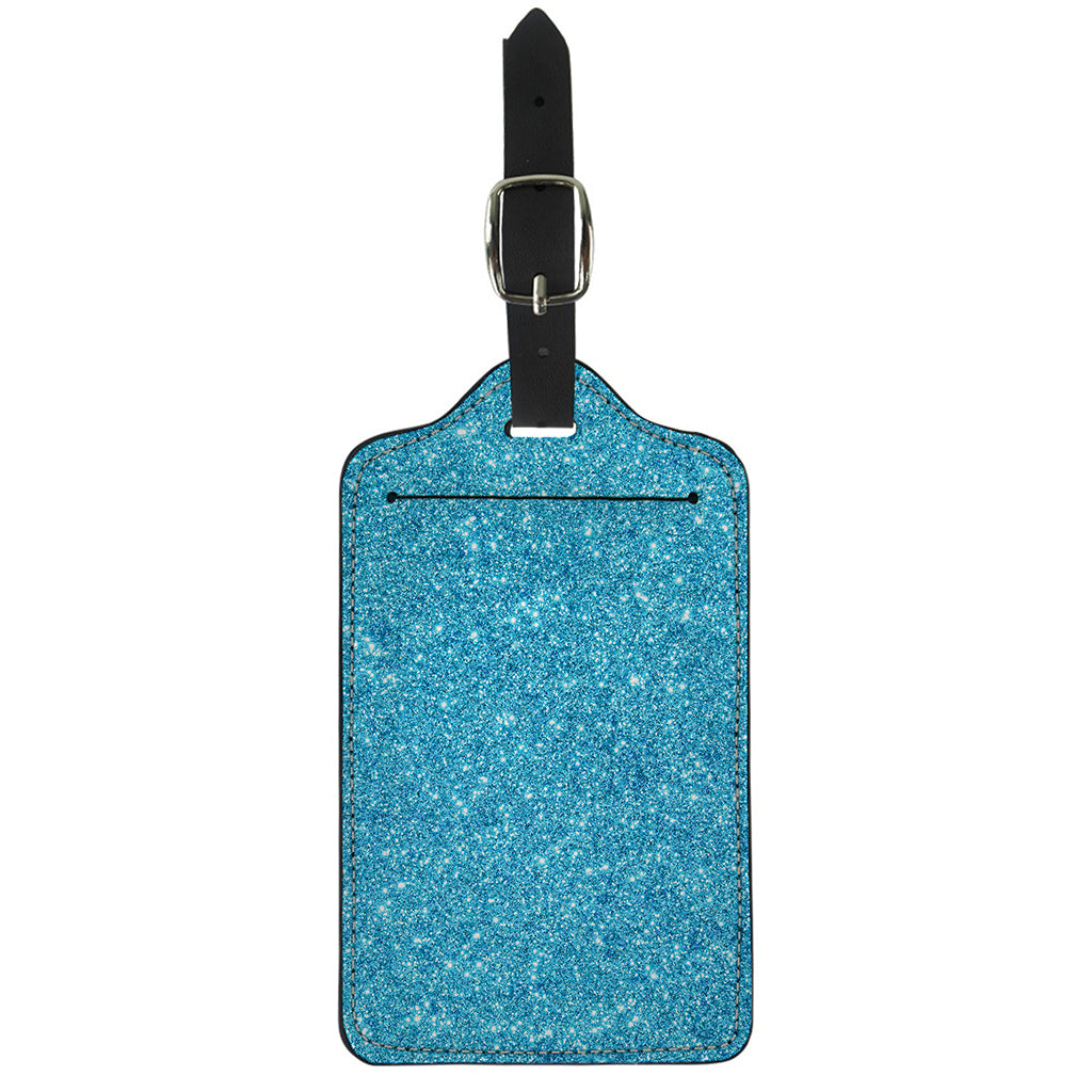 Ocean Blue (NOT Real) Glitter Print Luggage Tag