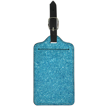 Ocean Blue (NOT Real) Glitter Print Luggage Tag