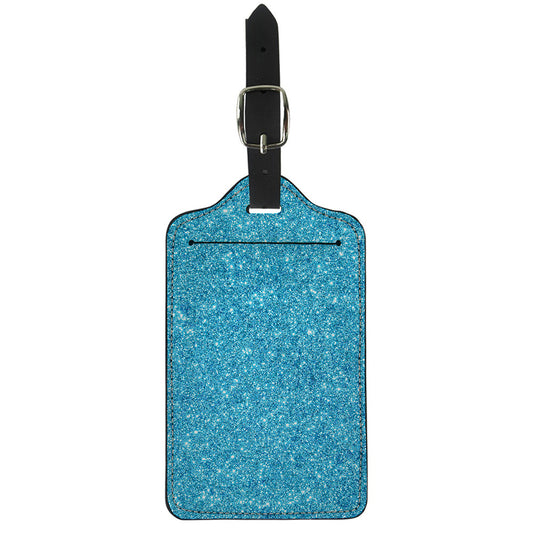 Ocean Blue (NOT Real) Glitter Print Luggage Tag