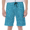 Ocean Blue (NOT Real) Glitter Print Men's Beach Shorts