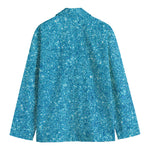 Ocean Blue (NOT Real) Glitter Print Men's Blazer