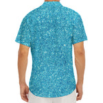 Ocean Blue (NOT Real) Glitter Print Men's Deep V-Neck Shirt