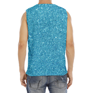 Ocean Blue (NOT Real) Glitter Print Men's Fitness Tank Top