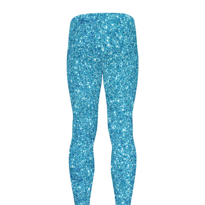 Ocean Blue (NOT Real) Glitter Print Men's leggings