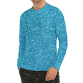 Ocean Blue (NOT Real) Glitter Print Men's Long Sleeve Rash Guard