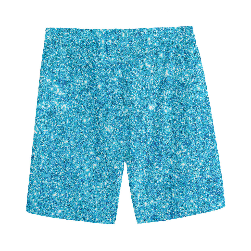 Ocean Blue (NOT Real) Glitter Print Men's Sports Shorts