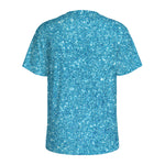 Ocean Blue (NOT Real) Glitter Print Men's Sports T-Shirt