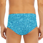 Ocean Blue (NOT Real) Glitter Print Men's Triangle Swim Briefs