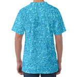 Ocean Blue (NOT Real) Glitter Print Men's Velvet T-Shirt