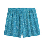 Ocean Blue (NOT Real) Glitter Print Mesh Shorts