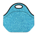 Ocean Blue (NOT Real) Glitter Print Neoprene Lunch Bag
