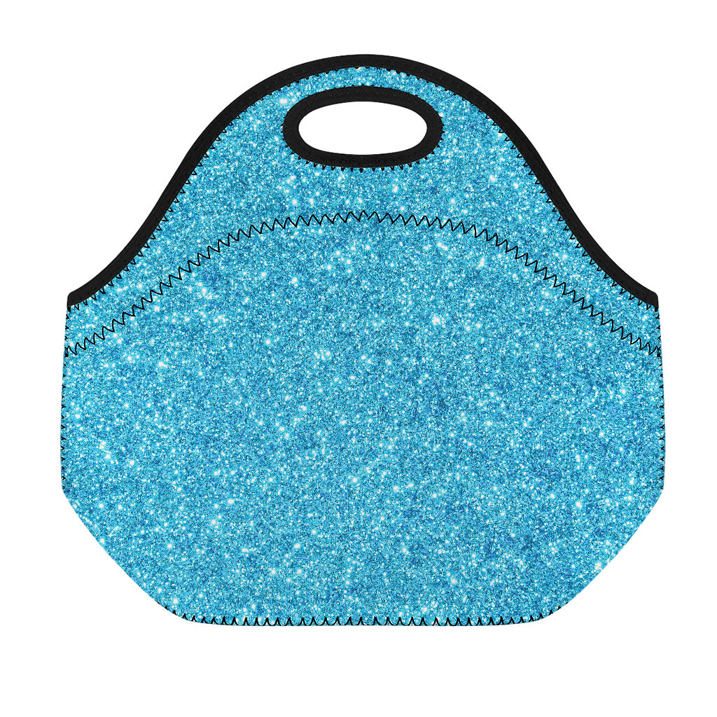 Ocean Blue (NOT Real) Glitter Print Neoprene Lunch Bag