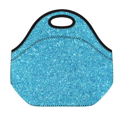 Ocean Blue (NOT Real) Glitter Print Neoprene Lunch Bag
