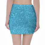 Ocean Blue (NOT Real) Glitter Print Pencil Mini Skirt