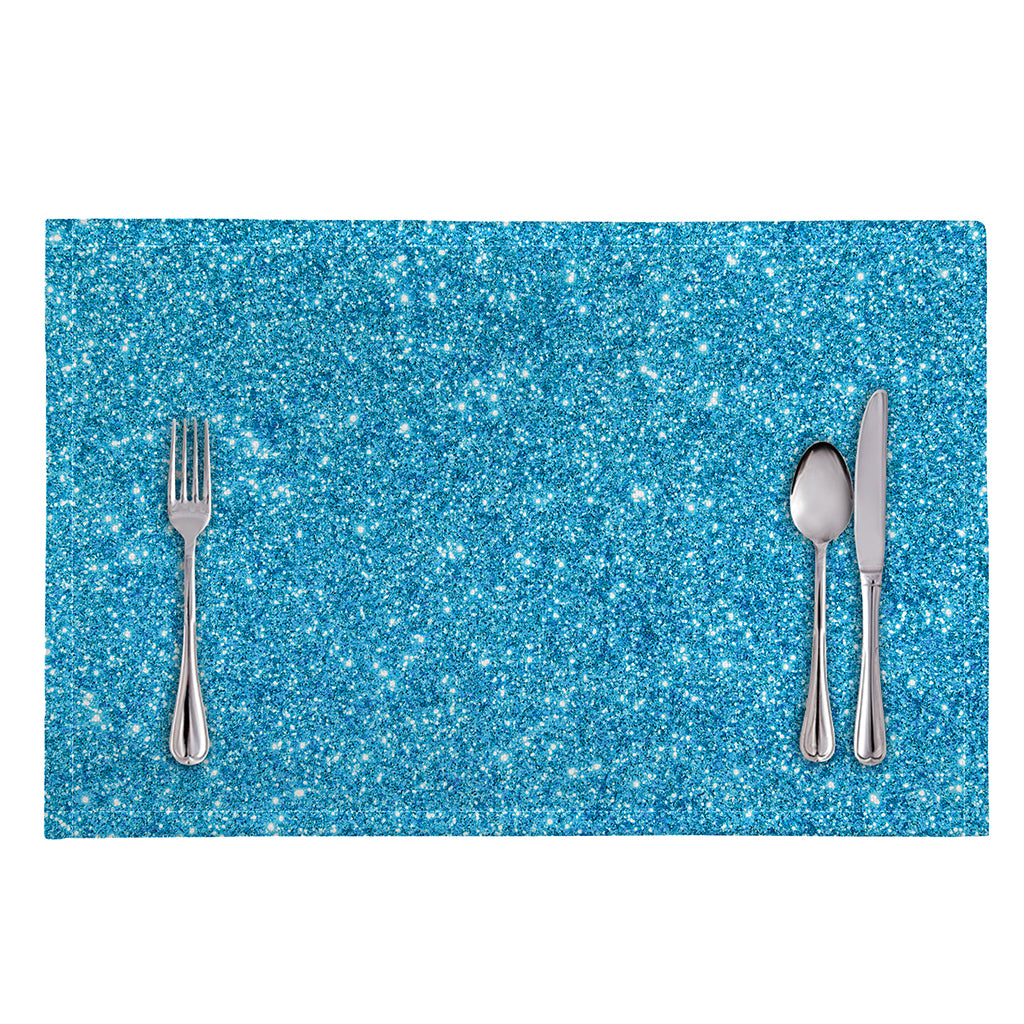 Ocean Blue (NOT Real) Glitter Print Placemat