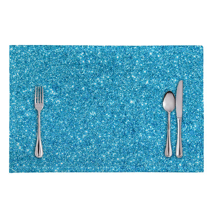 Ocean Blue (NOT Real) Glitter Print Placemat