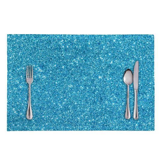 Ocean Blue (NOT Real) Glitter Print Placemat