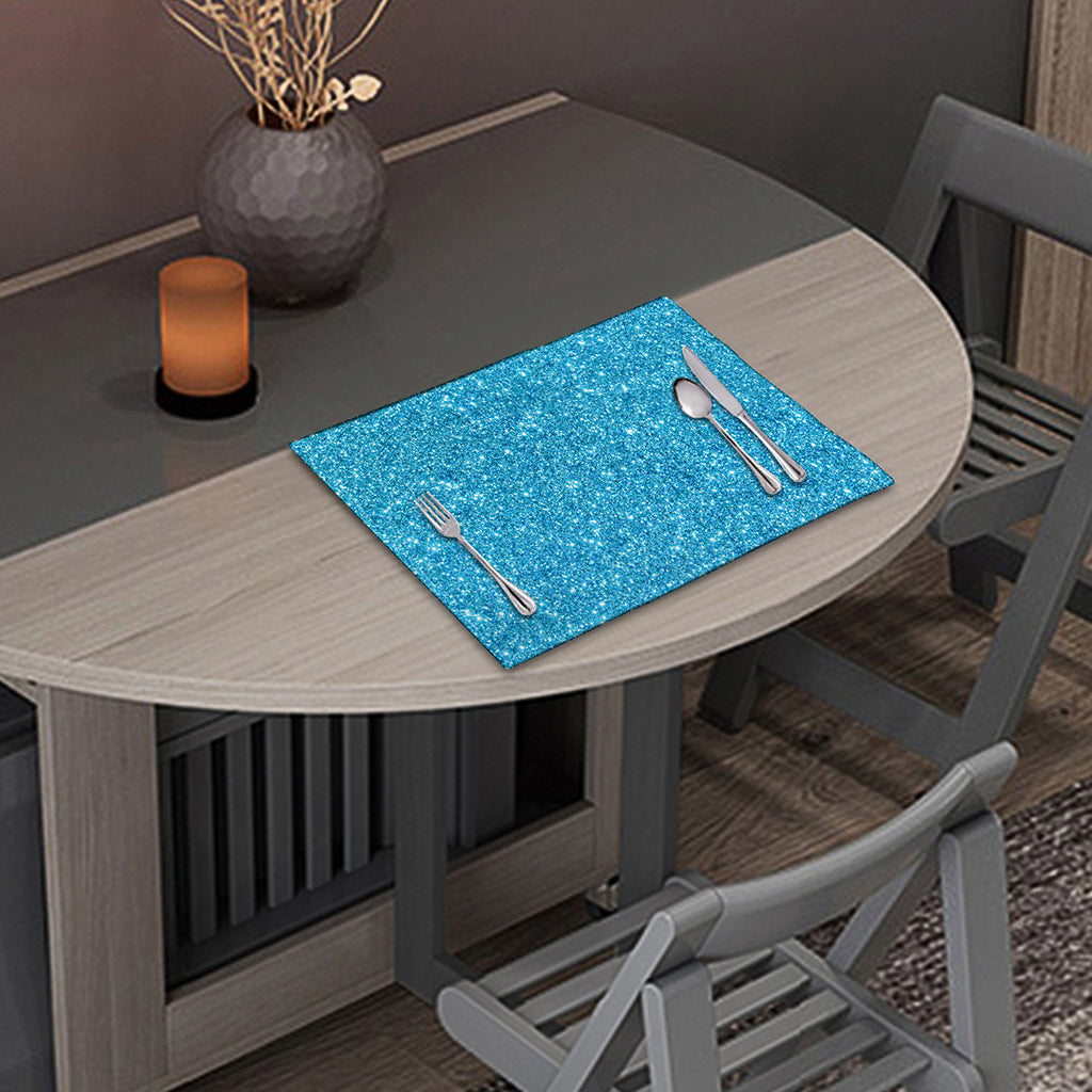 Ocean Blue (NOT Real) Glitter Print Placemat