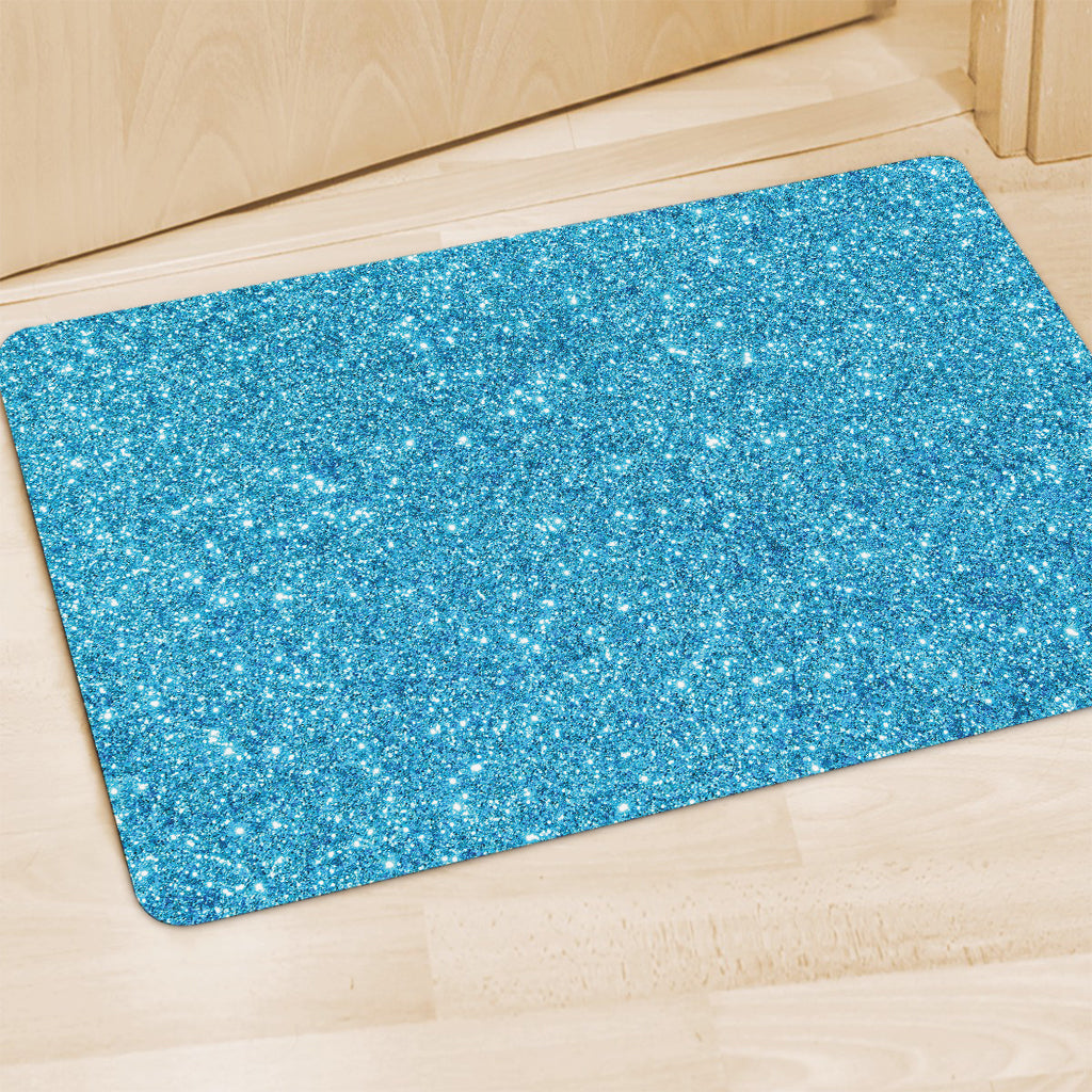 Ocean Blue (NOT Real) Glitter Print Polyester Doormat