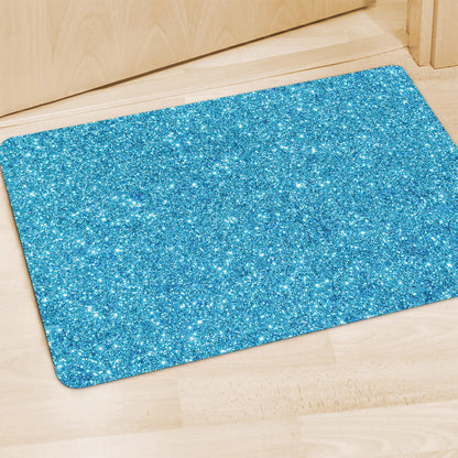 Ocean Blue (NOT Real) Glitter Print Polyester Doormat