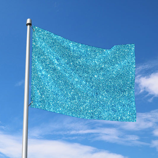 Ocean Blue (NOT Real) Glitter Print Polyester Flag