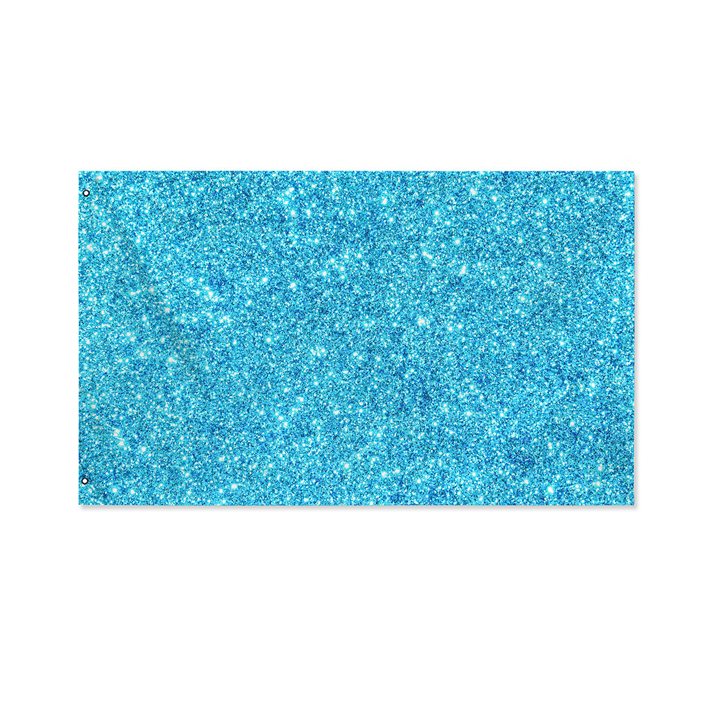 Ocean Blue (NOT Real) Glitter Print Polyester Flag