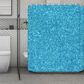 Ocean Blue (NOT Real) Glitter Print Polyester Shower Curtain