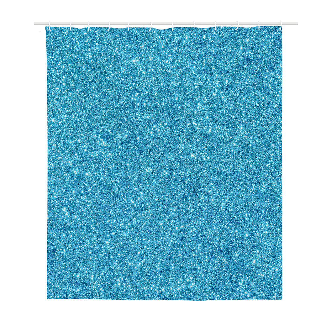 Ocean Blue (NOT Real) Glitter Print Polyester Shower Curtain