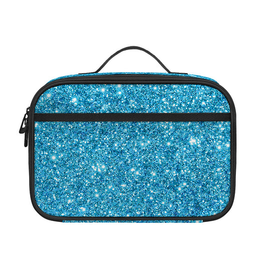 Ocean Blue (NOT Real) Glitter Print Portable Lunch Bag
