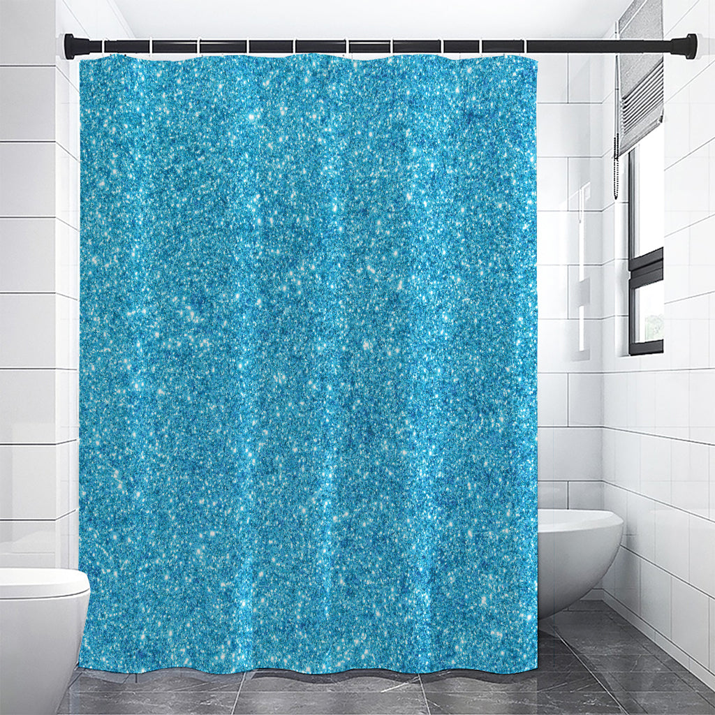 Ocean Blue (NOT Real) Glitter Print Premium Shower Curtain