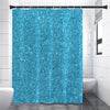 Ocean Blue (NOT Real) Glitter Print Premium Shower Curtain