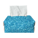Ocean Blue (NOT Real) Glitter Print Rectangle Tissue Box Cover