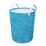 Ocean Blue (NOT Real) Glitter Print Round Laundry Basket