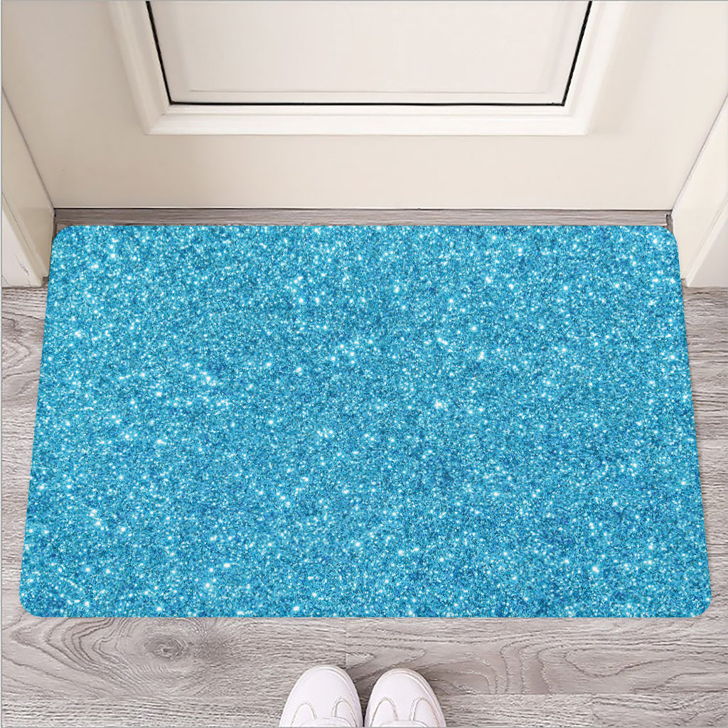 Ocean Blue (NOT Real) Glitter Print Rubber Doormat