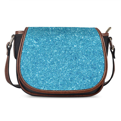 Ocean Blue (NOT Real) Glitter Print Saddle Bag