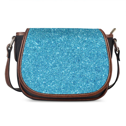 Ocean Blue (NOT Real) Glitter Print Saddle Bag