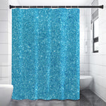 Ocean Blue (NOT Real) Glitter Print Shower Curtain