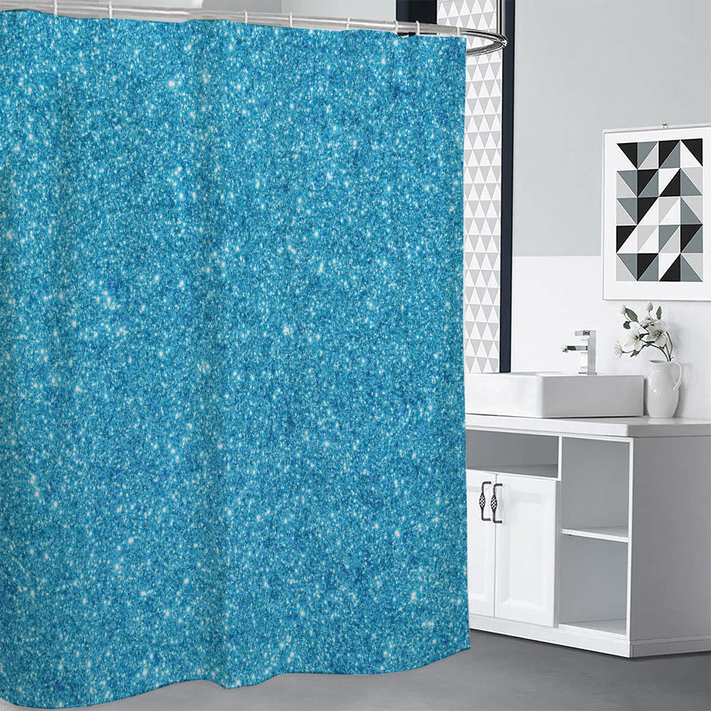 Ocean Blue (NOT Real) Glitter Print Shower Curtain