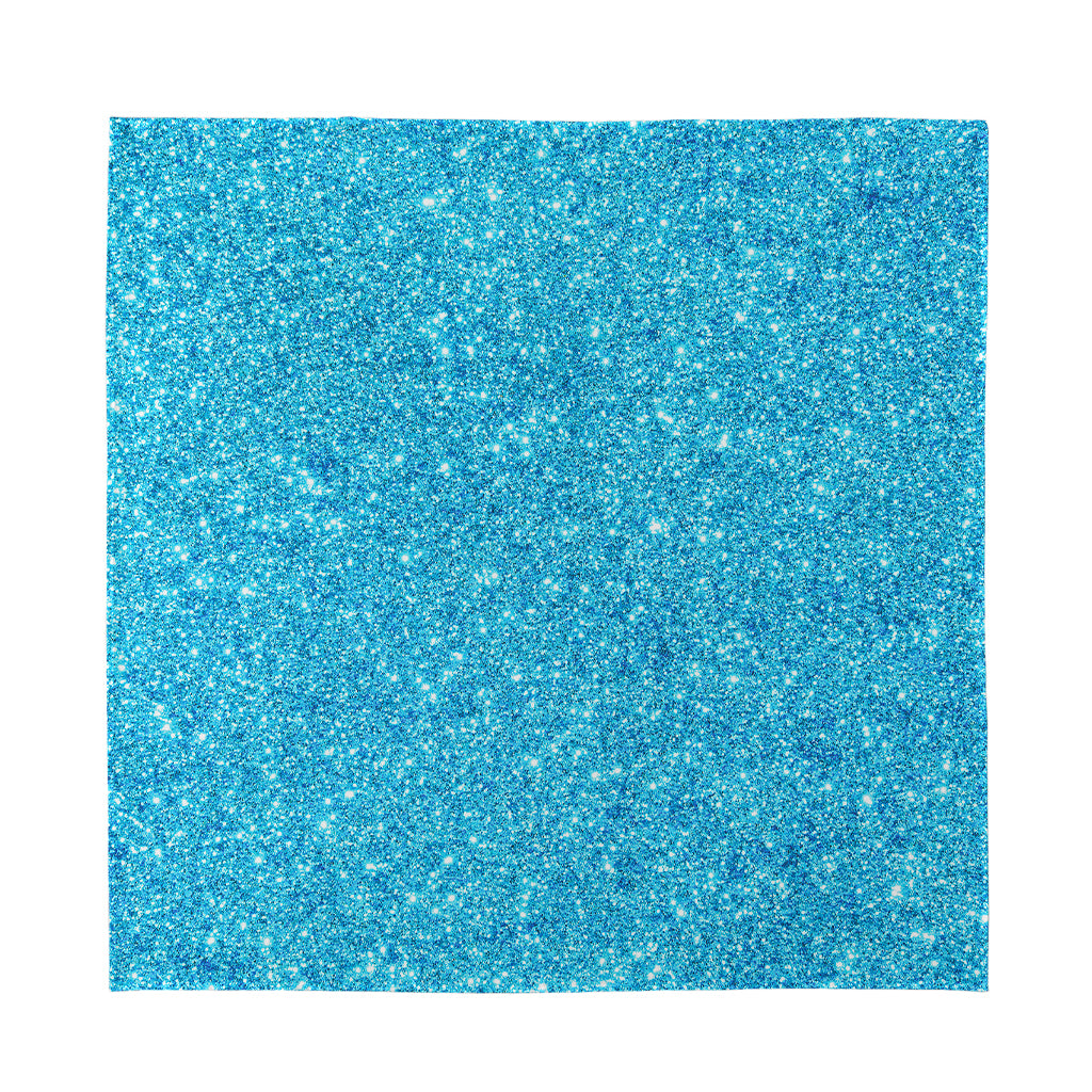 Ocean Blue (NOT Real) Glitter Print Silk Bandana