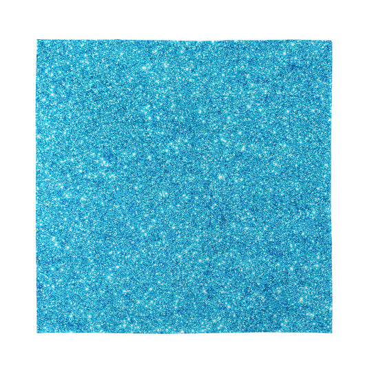 Ocean Blue (NOT Real) Glitter Print Silk Bandana