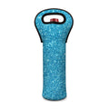 Ocean Blue (NOT Real) Glitter Print Single Neoprene Wine Tote