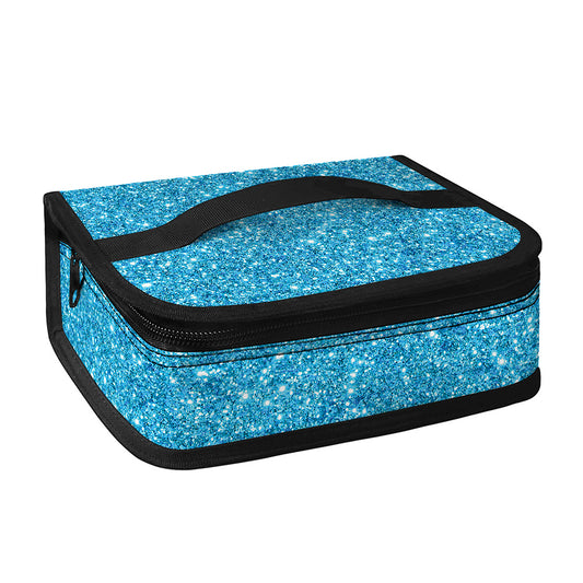 Ocean Blue (NOT Real) Glitter Print Small Lunch Bag